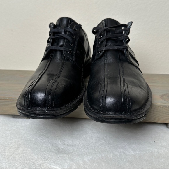Clarks Men's Touareg Vibe Black Leather Dress Shoes Size 11.5 - Excellent - Picture 2 of 8